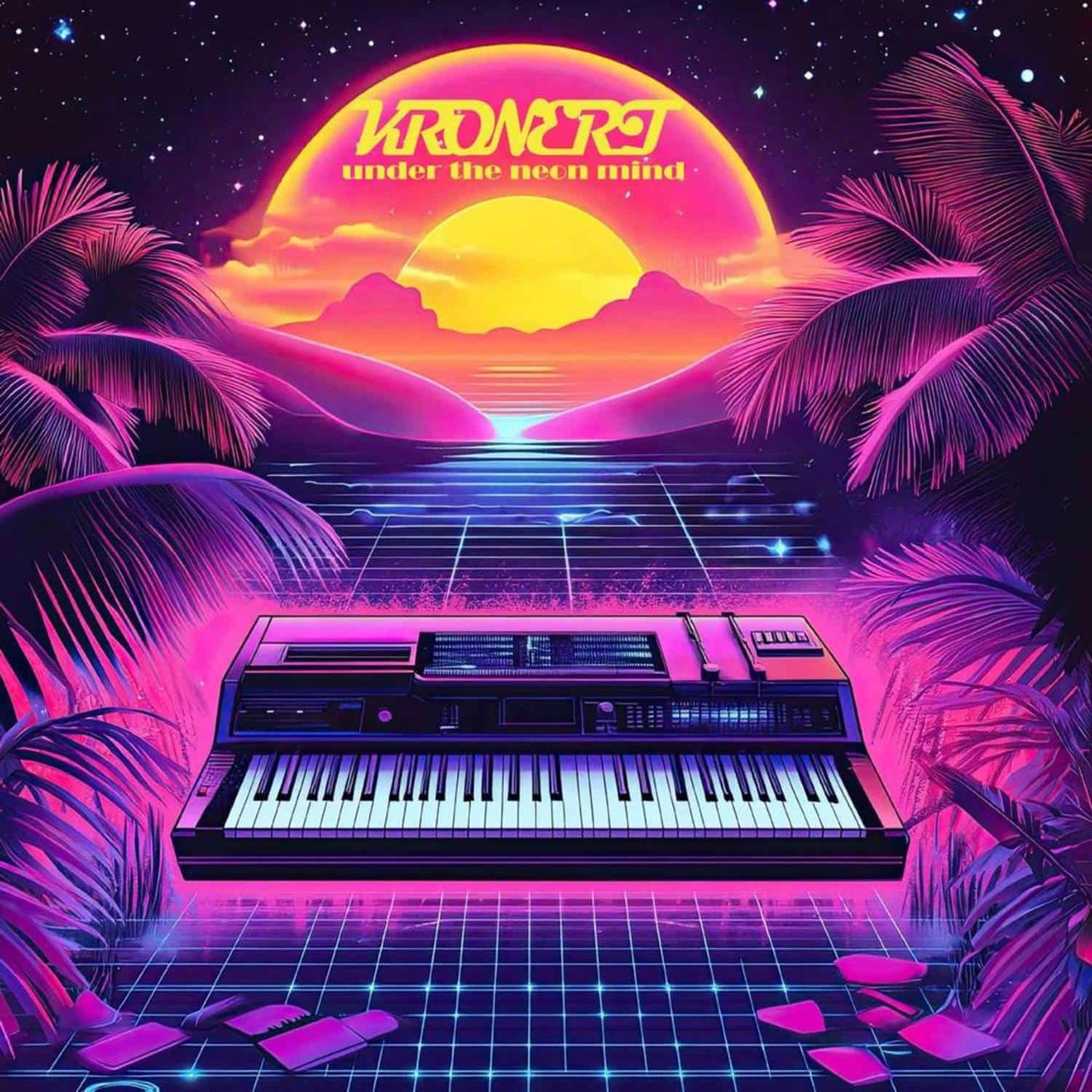 Decks vinyl record "Under the Neon Mind" by Andre Kronert, front cover art featuring vibrant neon-themed design.