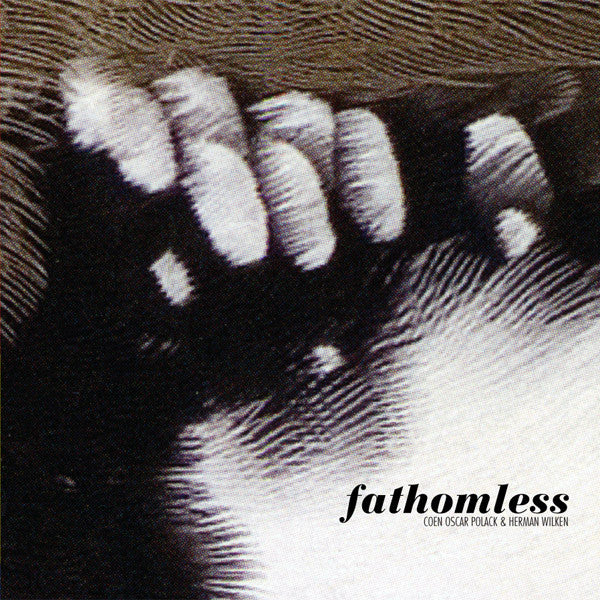Vinyl record of "Fathomless" by Coen Oscar Polack & Herman Wilken, second-hand blue album cover with abstract artwork.