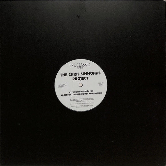 Vinyl record of "Work It" by Mike Huckaby from The Chris Simmonds Project, showcasing cover art and label details.