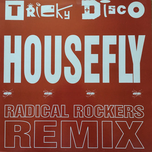 Second Hand vinyl record of Tricky Disco's House Fly remix, featuring colorful cover art and turntable setup.