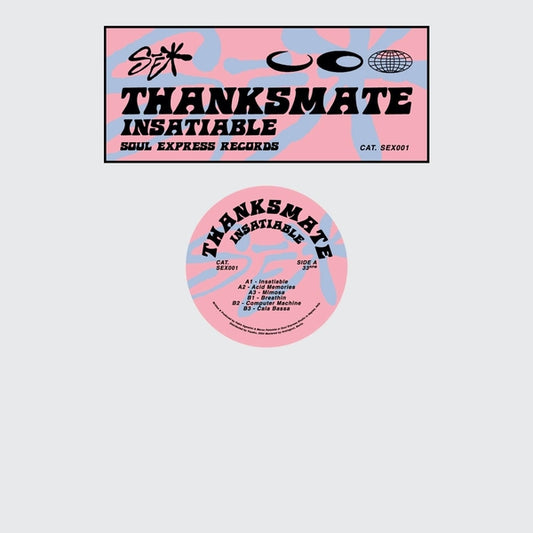 Yoyaku THANKSMATE Insatiable vinyl record with colorful abstract artwork on the front cover.
