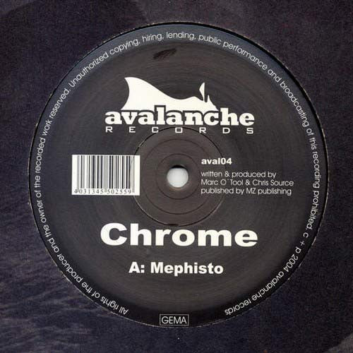 Second hand Chrome - Mephisto / Mindprint vinyl record with colorful album cover art and vintage design.