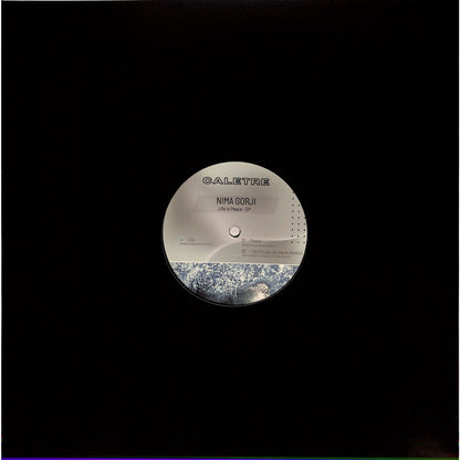 Yoyaku NIMA GORJI life is peace EP vinyl record front cover with abstract artwork and minimalist design.