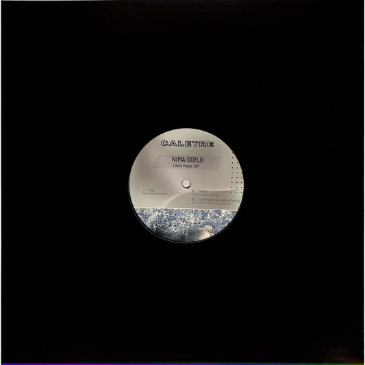 Yoyaku NIMA GORJI life is peace EP vinyl record front cover with abstract artwork and minimalist design.