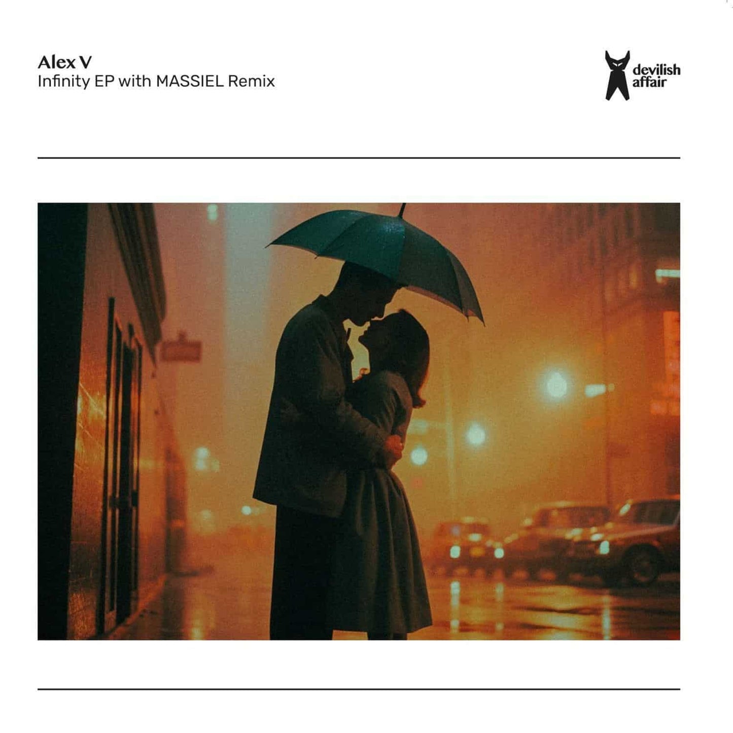 Decks ALEX V, MASSIEL Infinity EP vinyl record with colorful abstract artwork on the front side.