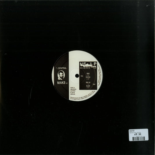 Front cover of the CENTRAL – MAKS EP vinyl record, featuring colorful artwork and vintage design elements.