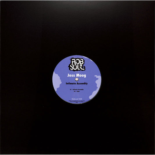 JOSS MOOG vinyl record titled Intimate Assembly by Syncrophone, featuring the album cover art with abstract design and text.