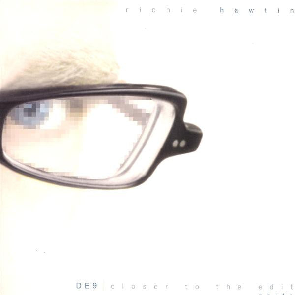 Second hand Richie Hawtin De9 Closer to the Edit vinyl record showing the front cover with minimalist design and text.