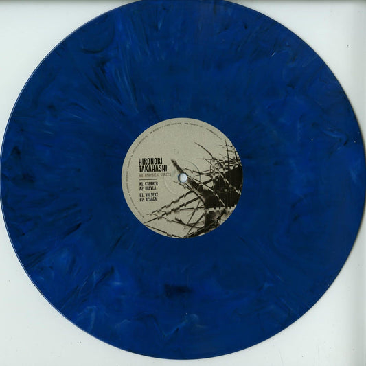 Vinyl record of HIRONORI TAKAHASHI's Metaphysical Forces with abstract cover art, second-hand edition, front view.