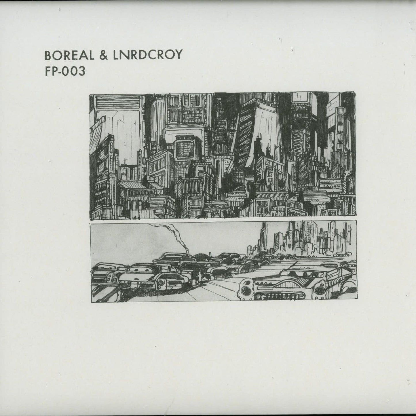 Second Hand vinyl record FP-003 by Boreal & LNRDCROY, showing the front cover with bold artwork and label details.