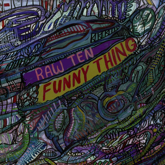Decks RAW TEN Detroit Tech vinyl record featuring Church Boy Lou's Funny Thing with colorful cover art and turntable in background
