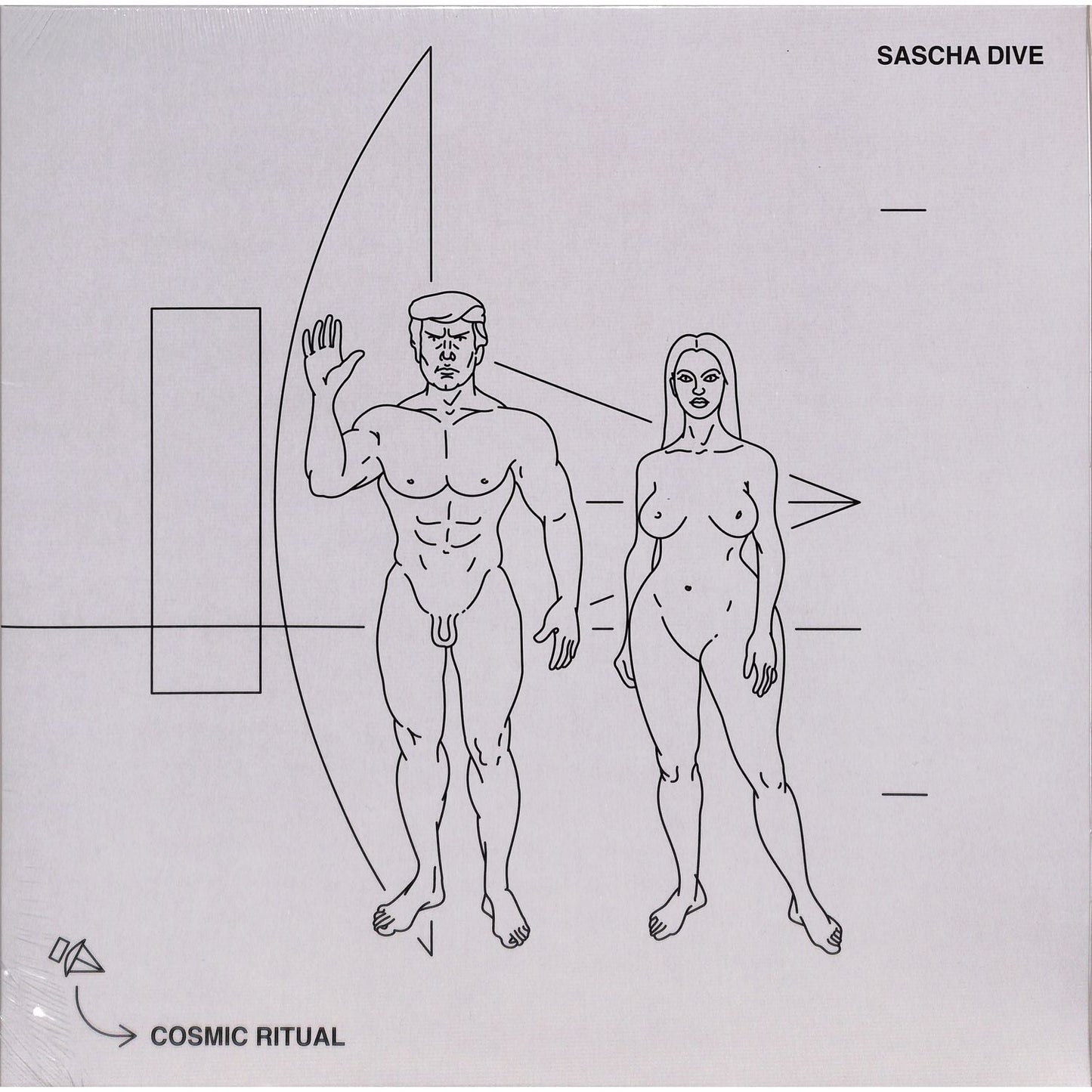 Syncrophone SASCHA DIVE Cosmic Ritual vinyl record with colorful abstract cover art, front view of the album.