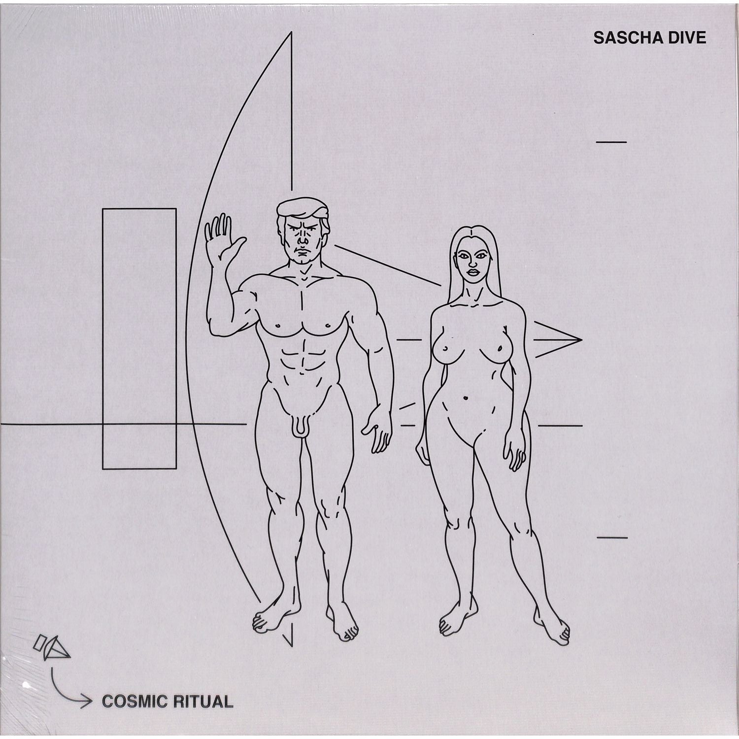Syncrophone SASCHA DIVE Cosmic Ritual vinyl record with colorful abstract cover art, front view of the album.