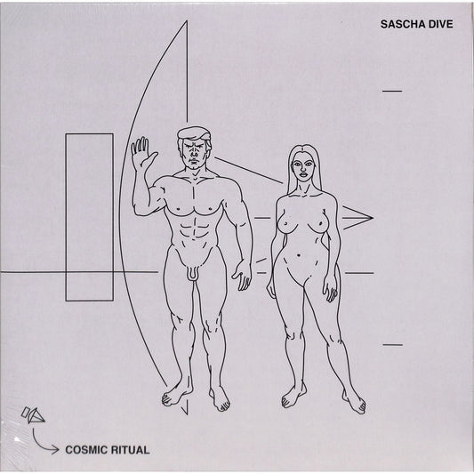 Syncrophone SASCHA DIVE Cosmic Ritual vinyl record with colorful abstract cover art, front view of the album.