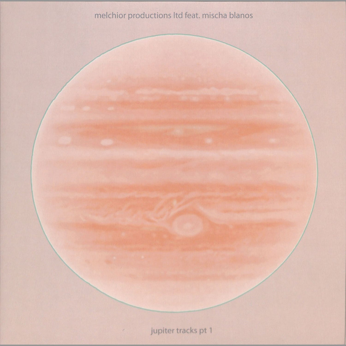 Yoyaku vinyl record "Jupiter Tracks Pt 1" by Mischa Blanos, featuring abstract artwork on the front cover.