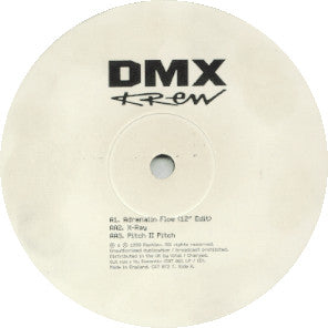 Second Hand DMX KREW Adrenaline Flow vinyl record with colorful album cover art and textured surface.