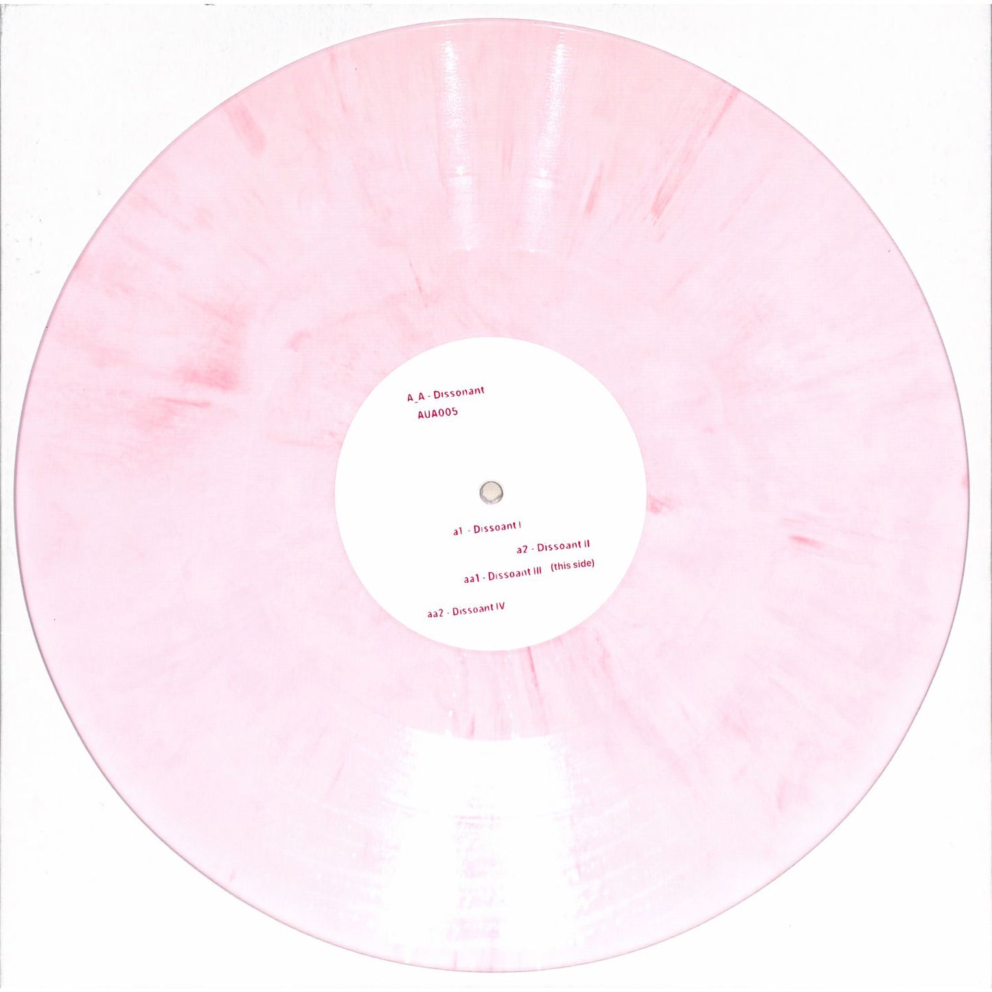 Second Hand vinyl record titled A_A – DISSONANT with abstract cover art, front view showing the album design.