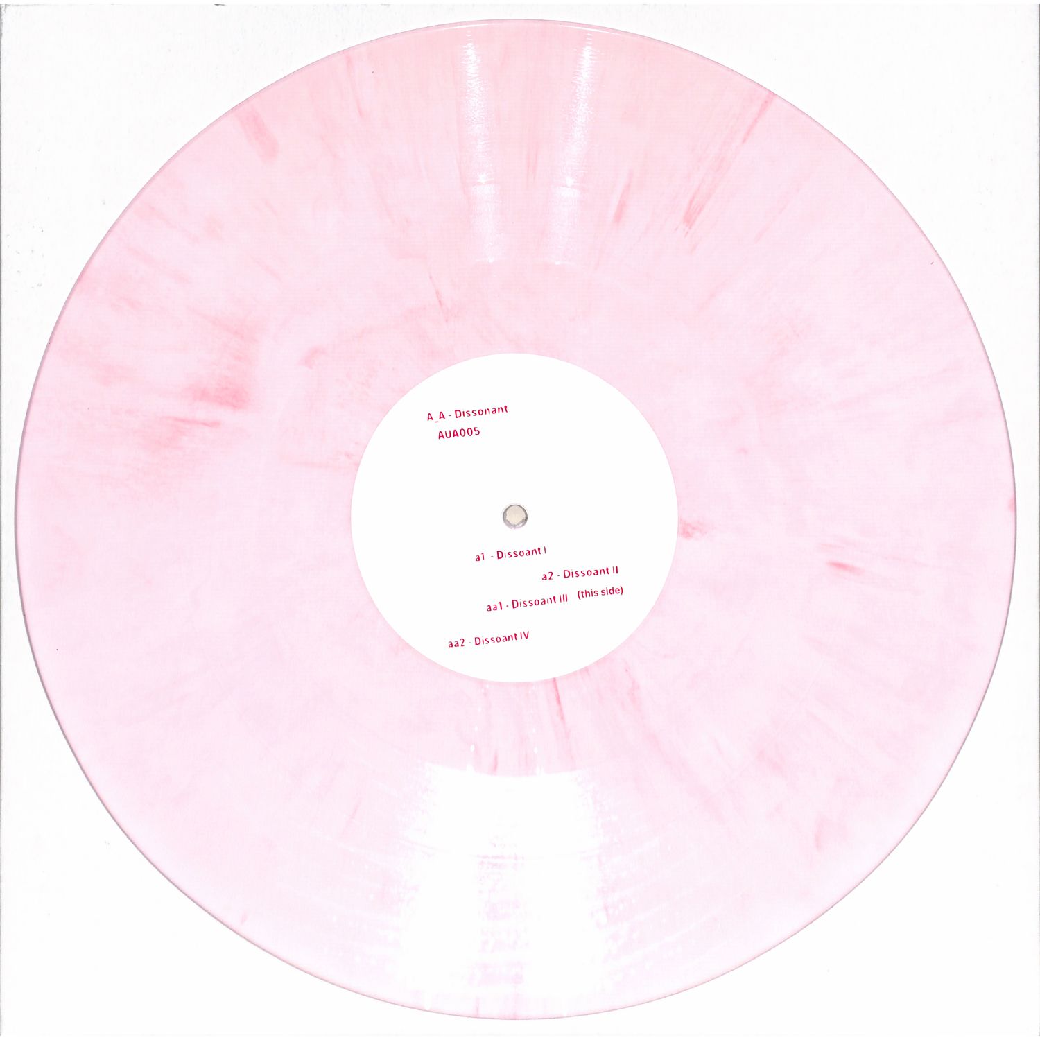 Second Hand vinyl record titled A_A – DISSONANT with abstract cover art, front view showing the album design.