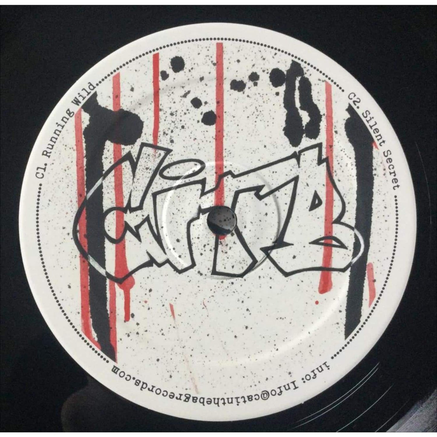 Vinyl record of "Tommy the Cat – Circles in Time Sampler" by Triple Vision, featuring colorful cover art with a cat illustration.
