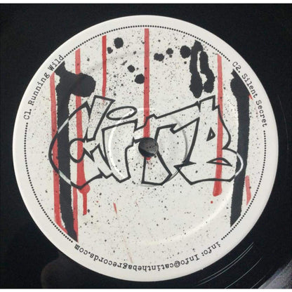 Vinyl record of "Tommy the Cat – Circles in Time Sampler" by Triple Vision, featuring colorful cover art with a cat illustration.