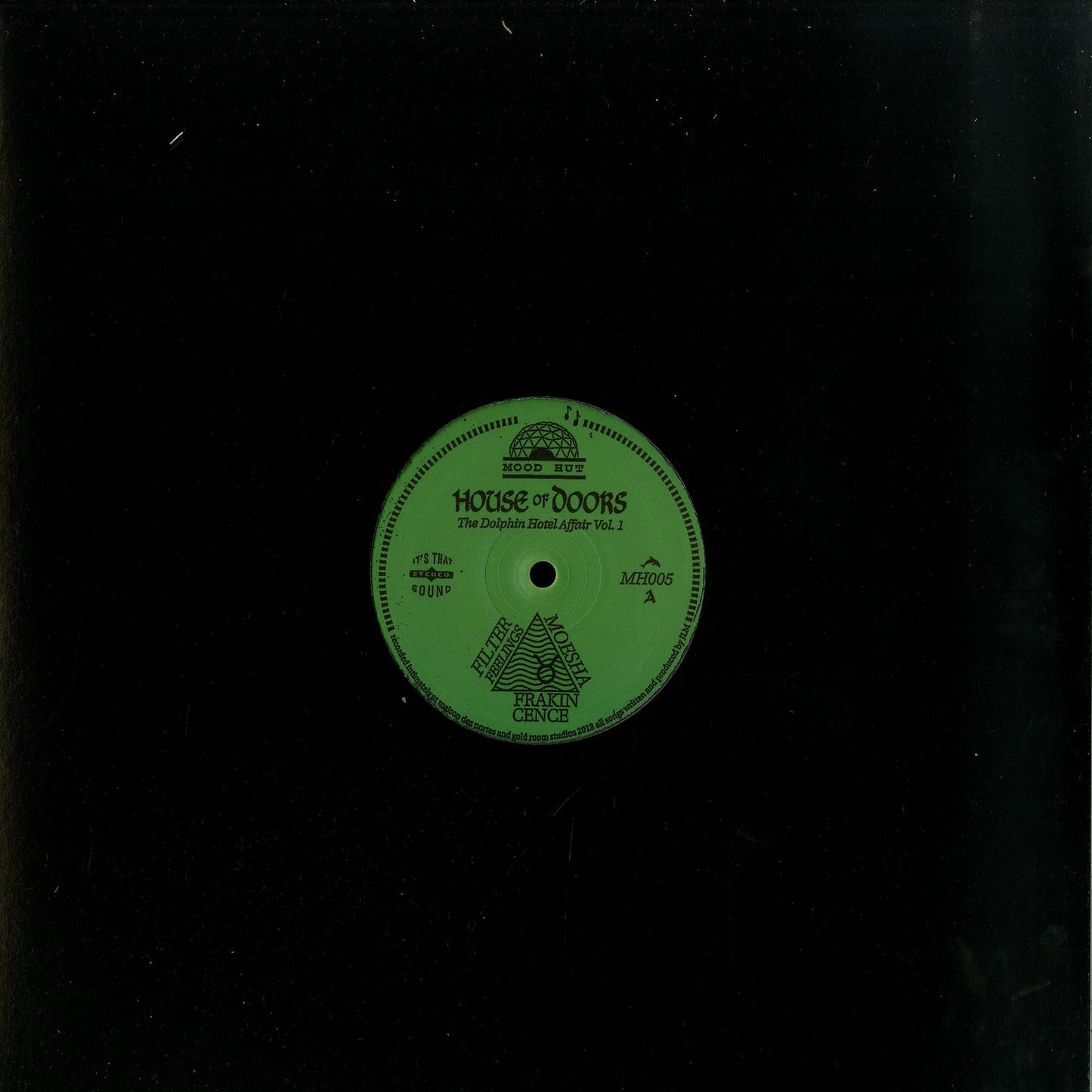 Second Hand vinyl record of HOUSE OF DOORS – THE DOLPHIN HOTEL AFFAIR VOL. 1, showing the album cover art in a close-up shot.