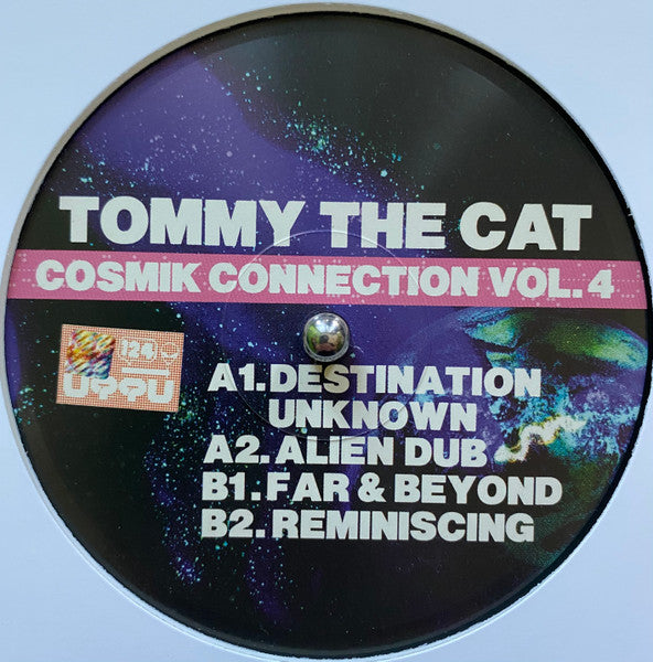 Vinyl record of "Tommy the Cat – Cosmik Connection Vol.4" by Rubadub, showing the front cover artwork.