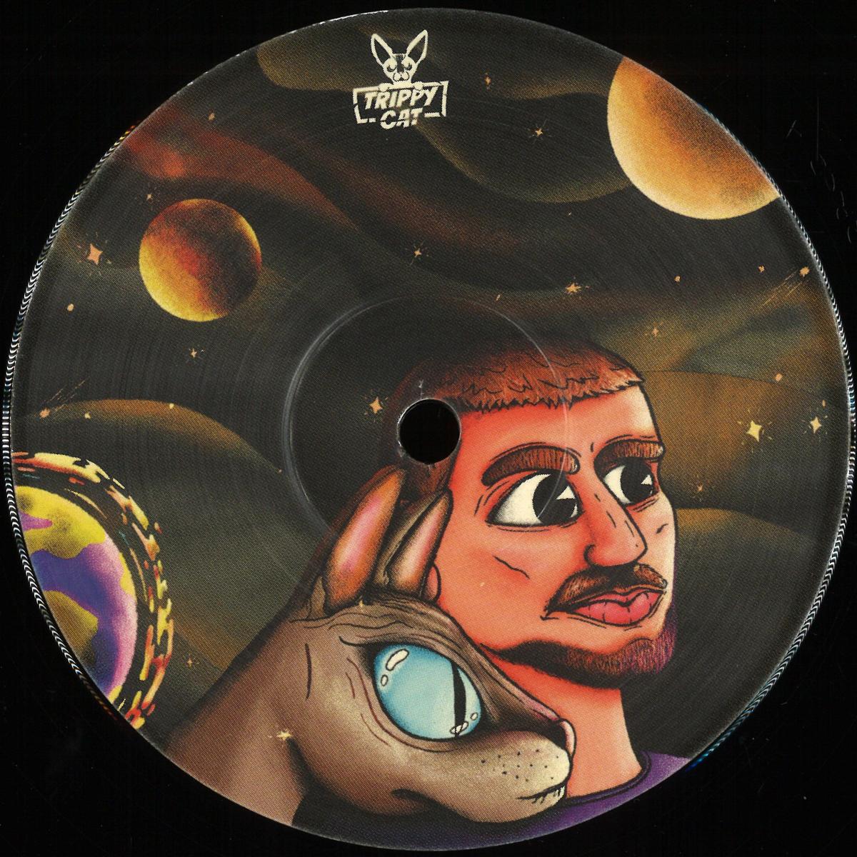 Vinyl Future Trippy Journey Liquid Earth Nebulaee night club EP vinyl record with colorful abstract artwork on the cover.