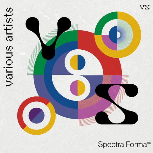 Yoyaku vinyl record "KROL & AMAN UMBER, JHOBEI & CHARLEZE, DRY/WET, ALADDIN, MOOGLEE – SPECTRA FORMA" cover art with abstract design