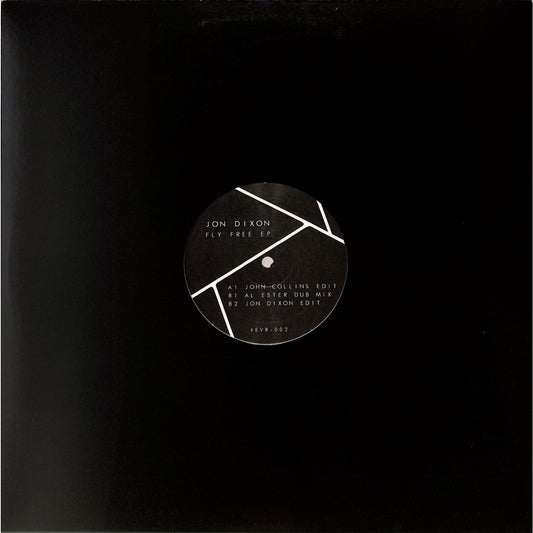 Rubadub vinyl record titled Fly Free EP by Jon Dixon, John Collins, and Al Ester, featuring colorful album cover art.
