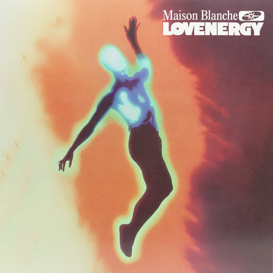 Vinyl record of "Lovenergy" by Maison Blanche, featuring colorful album art and a sleek black vinyl surface.