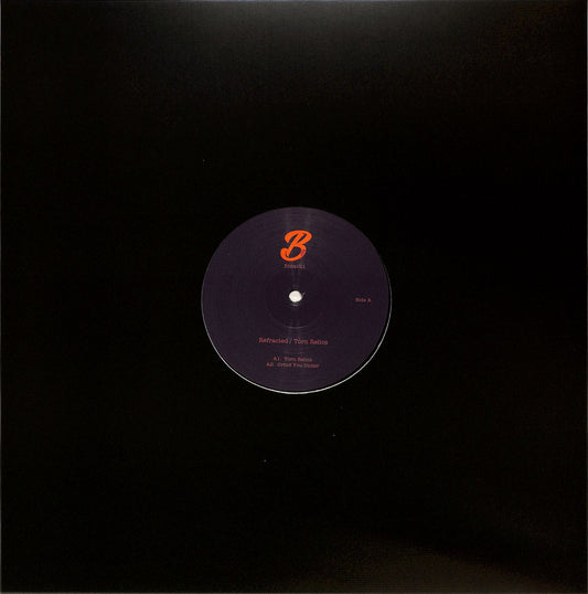 Refracted – Torn Relics vinyl record by Second Hand, front view showing album cover art with abstract design and bold typography.