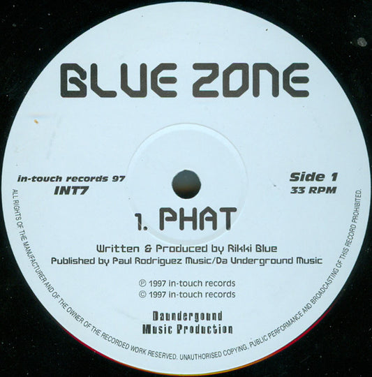 Blue Zone Phat vinyl record by Second Hand, showing the colorful album cover with abstract artwork.