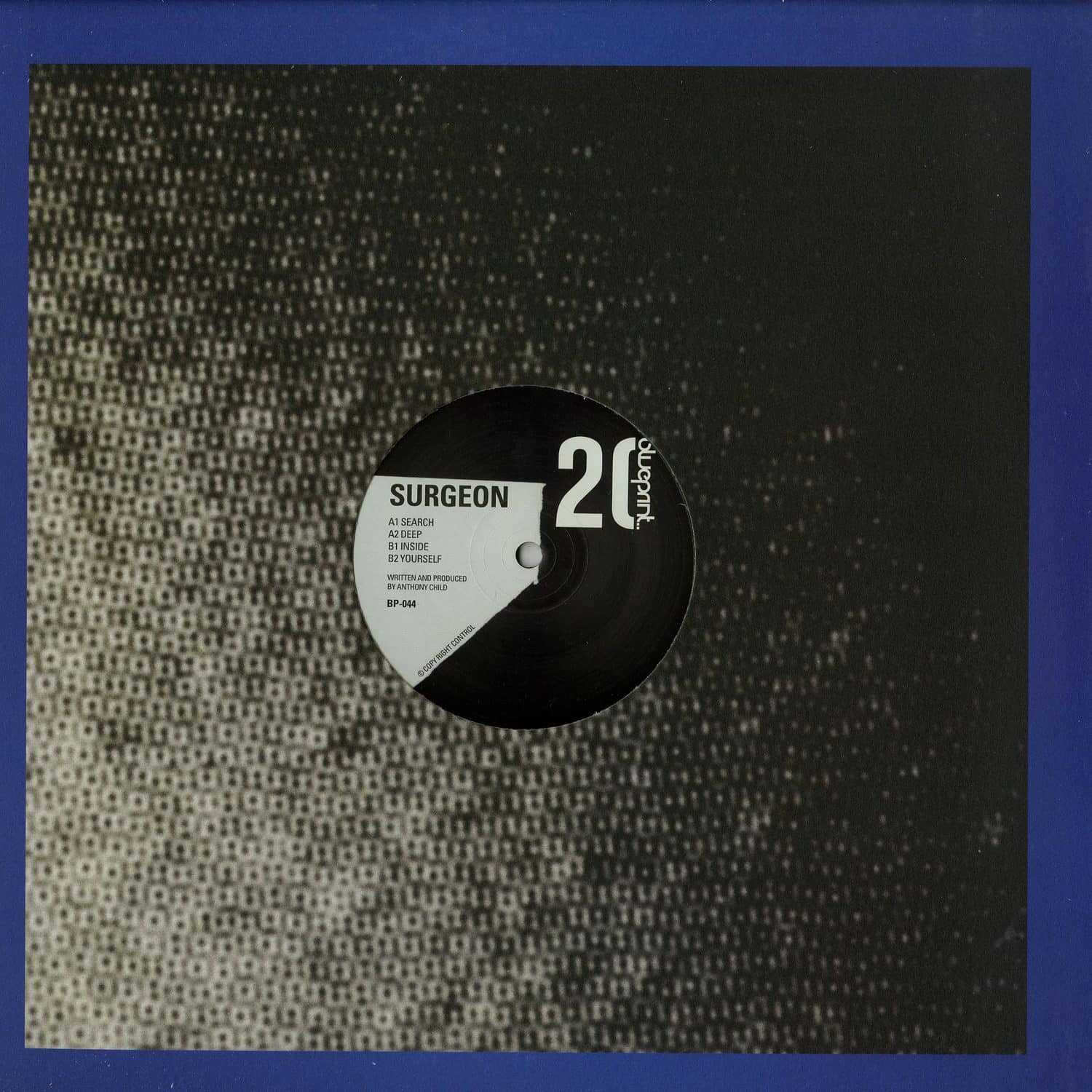 Second Hand vinyl record titled "SURGEON – SEARCH DEEP INSIDE YOURSELF" with abstract cover art in black and white.