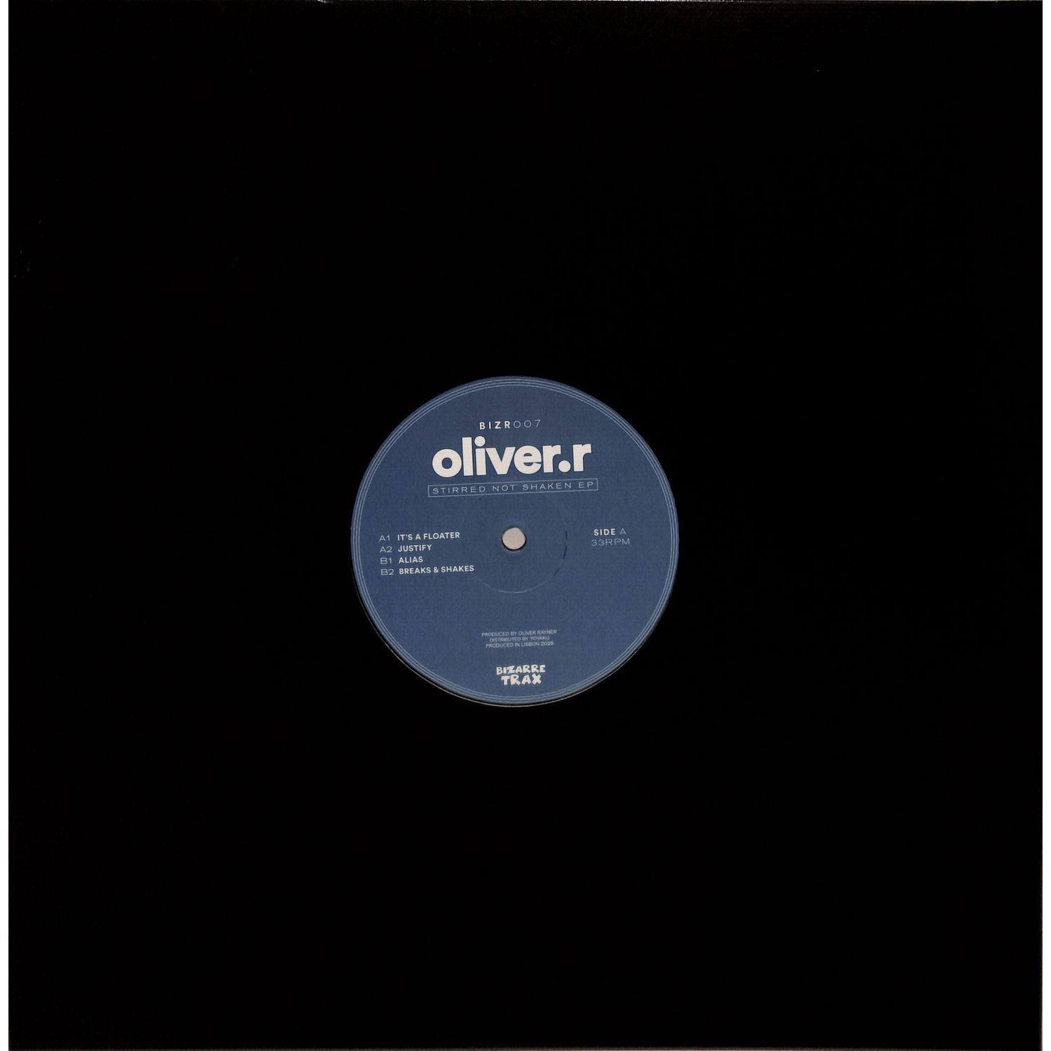 Yoyaku OLIVER.R stirred not shaken vinyl record album cover with abstract artwork and bold typography.