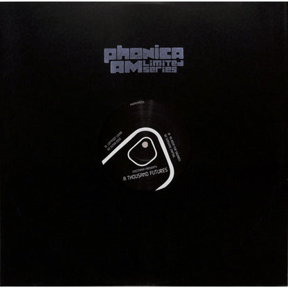 Rubadub vinyl record of Voigtmann's "A Thousand Futures" showing the album cover art with bold graphics and text.