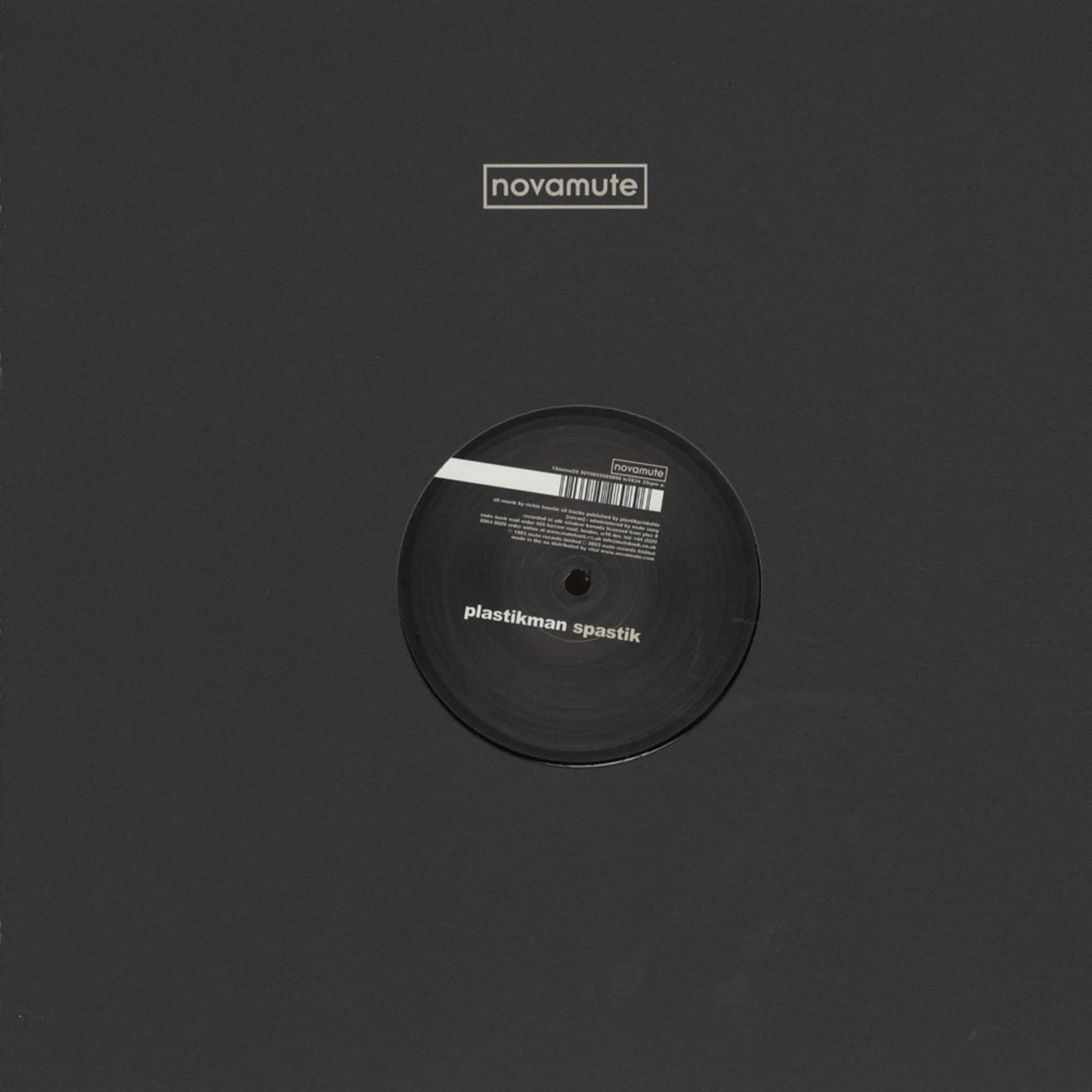 Vinyl record titled "PLASTIKMAN – SPASTIK" by Second Hand, showing the front cover artwork with bold text and vibrant colors.