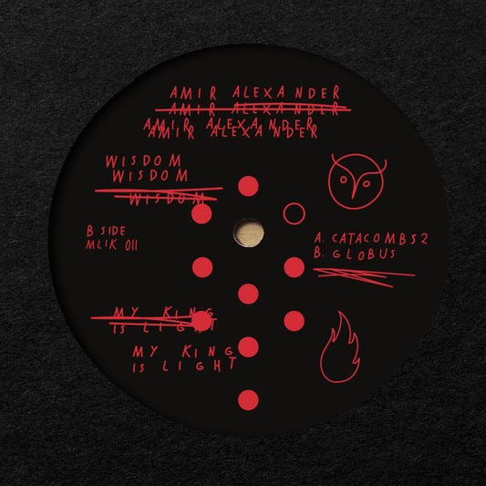 Vinyl record of "WISDOM" by Amir Alexander, second-hand edition, showing the album cover with abstract artwork.